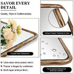 ANDY STAR Hand-Forged Gold Bathroom Mirrors for Wall, 24x36 Inch Vintage Solid Steel Metal Frame Bathroom Vanity Mirror, Antique Rounded Rectangle Wall Mirror, Hangs Horizontally or Vertically