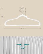 SONGMICS Clothes Hangers, Pack of 50 Plastic Coat Hangers, Space-Saving, Cloud White UCRP050W05