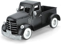 Vintage Farmhouse Black Metal Truck Decor, Old Farm Car Indoor Decoration, Fall Halloween Trucks Table & Kitchen Centerpieces, Decorative Outdoor Garden Cars Planters