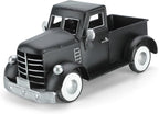 Vintage Farmhouse Black Metal Truck Decor, Old Farm Car Indoor Decoration, Fall Halloween Trucks Table & Kitchen Centerpieces, Decorative Outdoor Garden Cars Planters