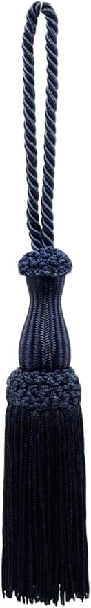 DÉCOPRO Decorative Silky 5" (12.5cm) Key Tassel 5" (12.5cm) Loop (Style# SKT) Dark Navy Blue #J3 (Dark Blue) Set of 2