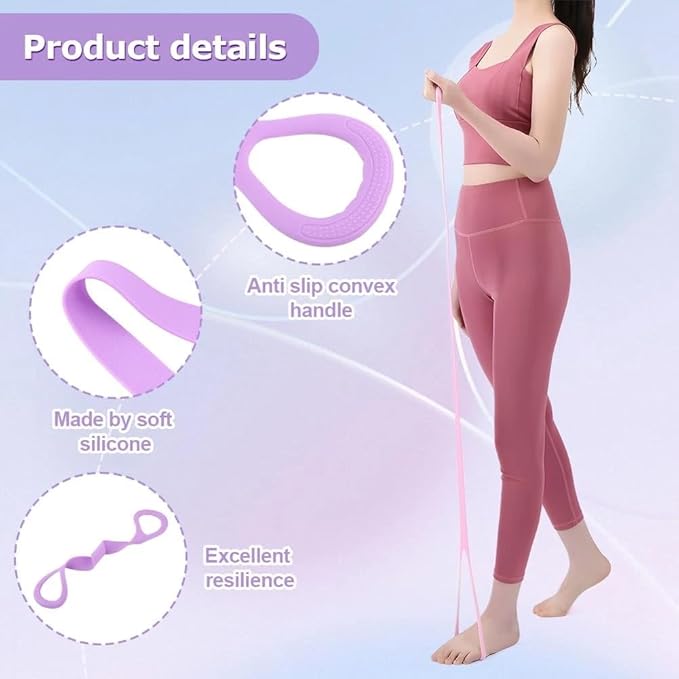 3pcs Figure 8 Resistance Bands Exercise Bands for Women, 2026 New Resistance Band with Handles for Working Out, Elastic Ropes for Arm Back Shoulder Stretching Training