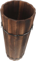 Wooden Umbrella Stand with Cane and Fan Storage Natural Wood Entryway Organizer Space-saving Design Capacity for Home Decor and Use and Versatile Umbrella Rack