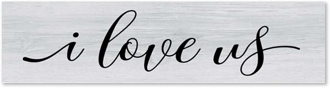 Rustic Wood Sign I Love Us Inspirational Quote Distressed Look Decorative Wooden Sign Vintage Wall Hanging Art Plaque Wall Decoration Home Decor for Farmhouse Room Door Porch Family Sign