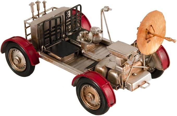 HomeRoots 5" Red and Silver Metal Hand Painted Model Car Tabletop Sculpture