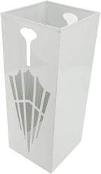 Square Metal Umbrella Holder, Umbrella Stand Rack for Entryway with Hollow Pattern, Fast Drying Rack Holder for Office and Entryway (White)