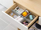 8pcs DIY Plastic Drawer Organizer Adjustable Drawer Dividers for Home Tidy Closet, Socks, Underwear, Office School Supplies, Kitchen Utensil Tools (Grey)