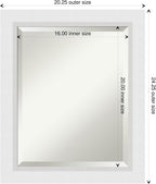 Amanti Art White Wall Mirror 24x20 Blanco White Rectangle Bathroom Mirror for Wall Decor Living Room, Small Modern Wood Frame, Hangs Horizonally and Vertically, Bathroom Decor, Beveled Edge