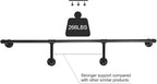 HouseAid 48 Inch Industrial Pipe Clothes Rack, Farmhouse Iron Garment Rack, Vintage Style Hanging Rod for Closet, Wall Mounted, Matte Black (Hooks Included)