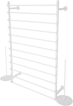 12-Tier Wall Mounted Scarf Rack, Scarf Display Rack, Towels Storage Hanger, Commercial Hijab Scarf Holder Organizer Space Saving for Retail Stores, Boutiques, Home (White, 31.5in Width)
