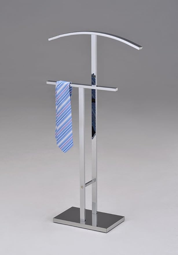 Chrome Finish Metal Suit Rack Valet Stand