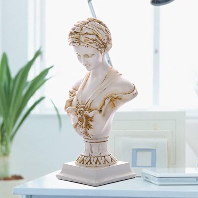 11.8" Classic Greek Venus de Milo Bust Statue, Resin Roman Goddess of Love and Beauty Sculpture Figurine for Home Décor, Large Antique