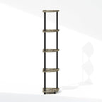 Furinno Turn-N-Tube Storage Shelves, 5-Tier Book Shelf, Corner Shelf, Toolless Open Shelves, for Organization and Storage, Living Room, Home Office, Hallway, Bedroom, French Oak