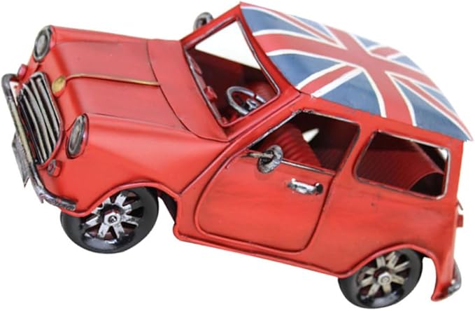 SOLUSTRE Vintage Model Retro Table Decoration Red for Unique Wrought Vehicle Ornament for Collectors and Desk Accessories