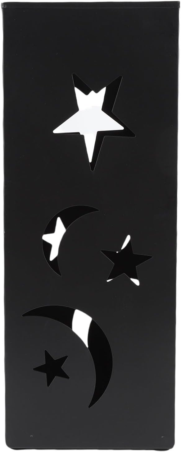Brrnoo Metal Umbrella Holder with Star Moon Design, Tall Entryway Stand for Home Hotel, Large Capacity Storage Rack Organizer Bin
