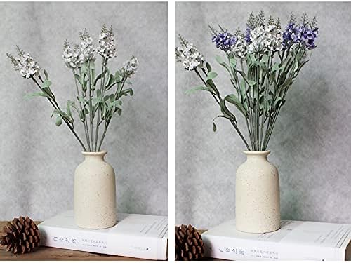 Hirdbrote Small Ceramic Vases for Decor 2-Piece, Flower Vase Vintage Decor Modern Farmhouse Rustic Home Decor, Wedding Centerpiece, Farmhouse Kitchen (5.5”& 4.7” Tall) (Beige & Black dot)