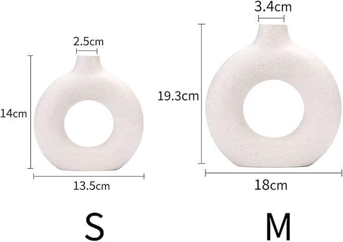 CEMABT Vases for Pampas Grass,Creative Vase Modern Home Decor,Handmade Vase White Ceramic Dried Flowers Crafts Ornaments for Office Home Deco Decoration