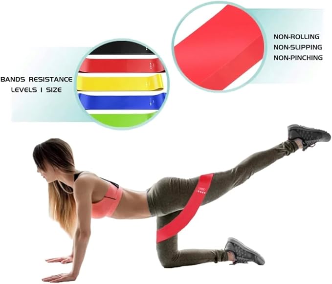 Resistance Loop Exercise Bands with Instruction Guide and Carry Bag, Set of 5