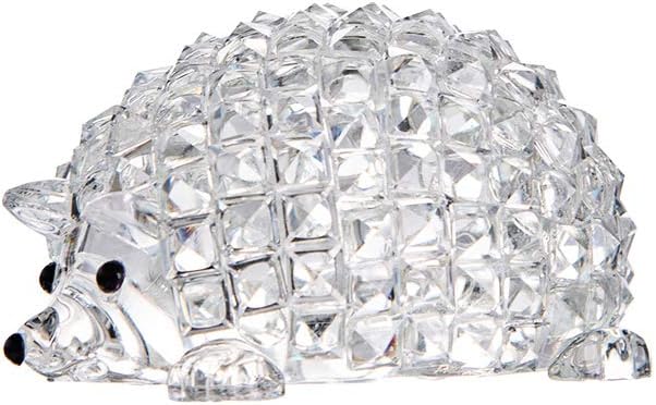 LONGWIN Mini Statues of Glass Hedgehog Crystal Animal Collectible Figurines Home Tabletop Decorative Ornaments