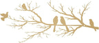 ESTART Metal Birds Wall Art, Metal Vivid Birds on Branch Silhouette Wall Decor Gold Leaves with Bird Outdoor Hanging Wall Sculpture for Home Living room Bedroom Balcony Garden (Gold, Large)