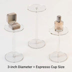 QWORK Round Acrylic Display Stand, Premium Clear Round Riser Stands, Set of 3