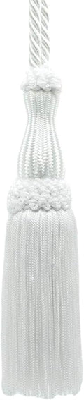 DÉCOPRO Beautiful Decorative Chainette Key Tassel 5 inch Tassel Length 5 Inch Loop Color: White - A1