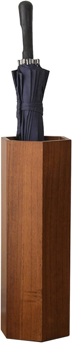 ROYUMI Umbrella Stand 19" Hexagon Wooden Umbrella Holder, Umbrella Stands for Entryway, Walnut/Oak Indoor Umbrella Holder, Water-Resistant Umbrella Storage Solution (Color : Walnut)
