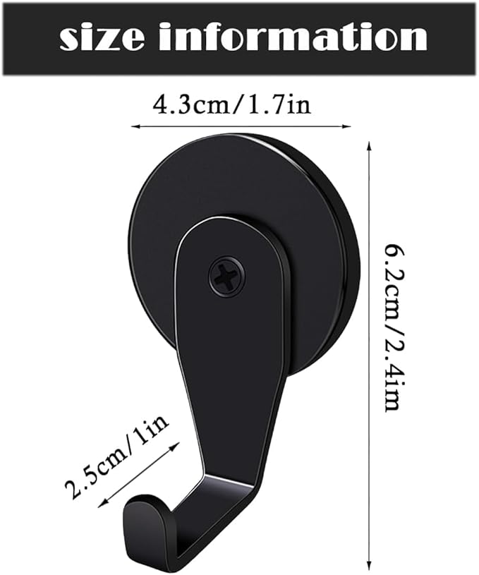 Magnetic Wreath Hanger (Black Matte, Set of 4 Magnets) - for Metal Doors/Surfaces Outdoor and Towel Coat Umbrella Indoor Hanging-Holds up to 10lbs (4-Piece Mixed Pack)