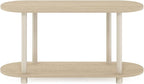 Furinno Turn-N-Tube No Tools Modern Oval Side Table, Bauhaus Oak/Beige