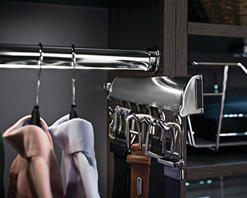Belt Rack TAG Synergy Elite Collection (Matt Aluminum with Chrome, 6 Hook, 13 7/8")