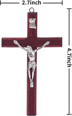 ZYFLSQ Catholic Crucifix Wall Cross 3 Pack, 4.7 inch Small Catholic Wooden Jesus Cross for Home Decor, Hanging Cross for Wall
