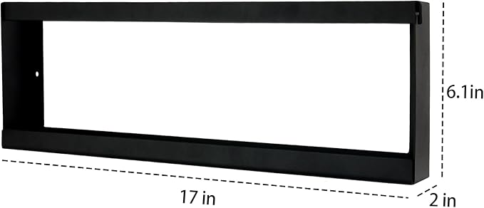 Deveosa Magazine Holder Wall Mounted - Black Minimalist Metal File Rack Hanging Brochure Storage Organizer Comic Display For Living Room Bathroom Waiting Room Home Office Decor (17 inch)