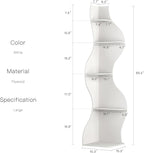 YOWOS Modern Corner Shelf, 5 Tier High Corner Bookshelf for Small Spaces, Scalloped Corner Bookshelf and Storage, Wooden Display Stand for Plants, Books and Decorations (White)