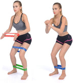 Resistance Loop Bands with Workout Poster 16.5”x 22.4”,Set of 5 Exercise Bands for Crossfit Workout and Physical Training