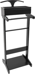 Wood Suit Rack Suit Stand for Man and Women Clothes Valet with Drawer Suit Valet Stands Men Valet Black Suit Valet for Entryway Office Living Room