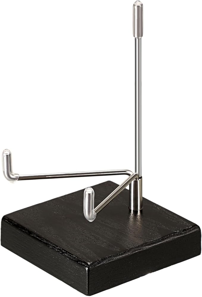 Hipiwe Display Stand Easel with Adjustable Stainless Steel Arm Easel with Wooden Base Easel Holder for Fossil Coral Geodes Rock Mineral Agate Plate Seashell Collectibles, 2.5"x2.5"x4.4"