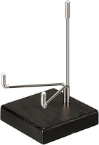 Hipiwe Display Stand Easel with Adjustable Stainless Steel Arm Easel with Wooden Base Easel Holder for Fossil Coral Geodes Rock Mineral Agate Plate Seashell Collectibles, 2.5"x2.5"x4.4"