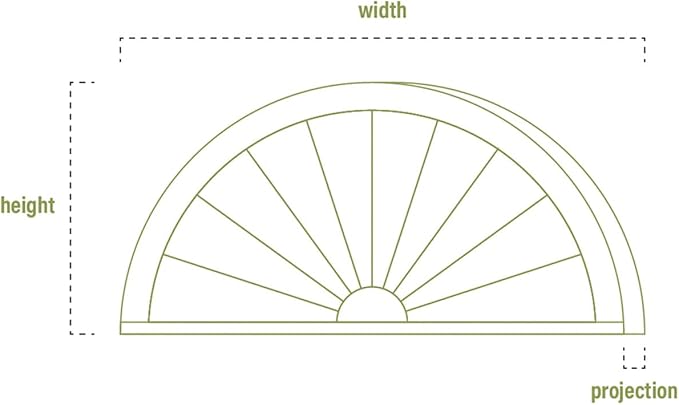 40" W x 16-7/8"H x 2-3/4"P Elliptical Smooth Architectural Grade PVC Combination Pediment