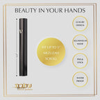 Pack of 5 Matte Black Aluminum Waterproof Mezuzah Case, Fit up to 5" / 12cm Mezuzah Scroll, with Embossed Gold SHIN, Easy Peel and Stick (Scroll Not Included)