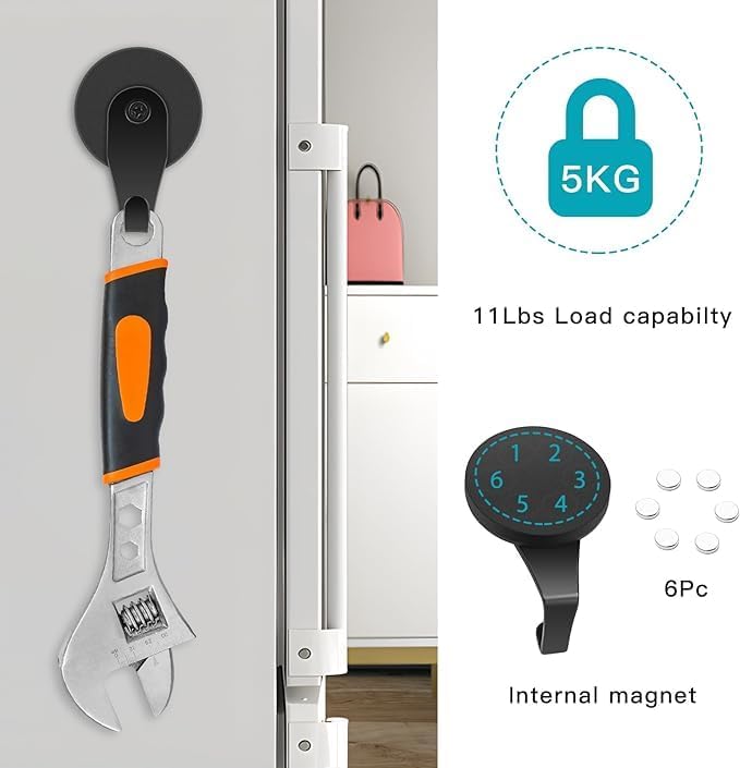 Magnetic Wreath Hanger,Heavy Duty Magnet Hook Holds up to 11lbs for Metal Doors/Surfaces for Metal Front Door and Christmas Decorations