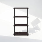 Furinno Turn-N-Tube Book Shelf, 4-Tier Bookshelf, Bookcase with Multipurpose Compact Display Rack, 11.6 x 23.6 x 43.2, for Living Room, Bedroom, Home Office, Dark Walnut