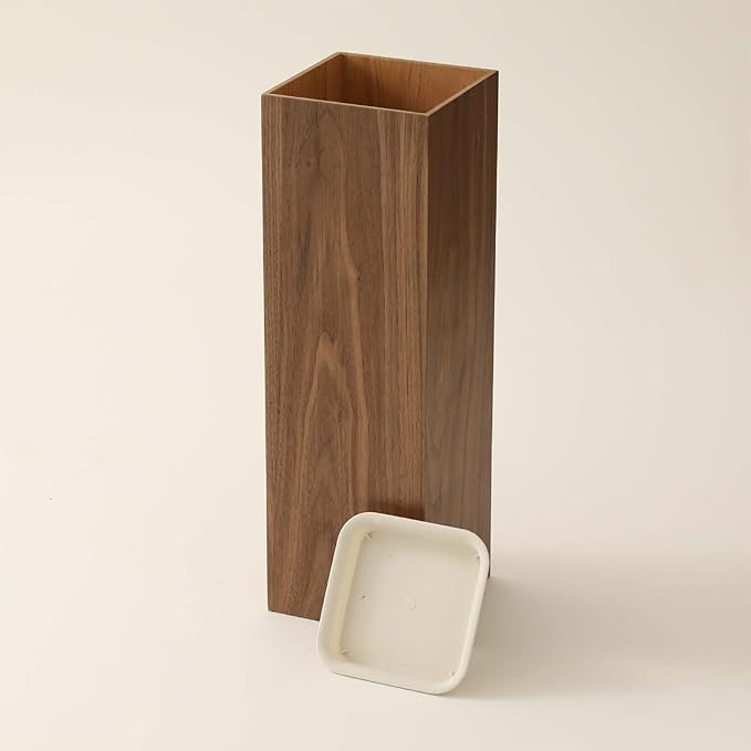 Square Umbrella Holder, Umbrella Stand Rack, Umbrella Bucket with Drip Tray, Natural Wood Grain, Free Standing Umbrella Holder Entryway Umbrella Holder Rack Organizer (Color : Walnut)