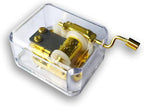 BinkeGG Play (Kiss The Rain) Clear Acrylic Hand Crank Music Box with Sankyo Musical Movement (65 Tunes Option)