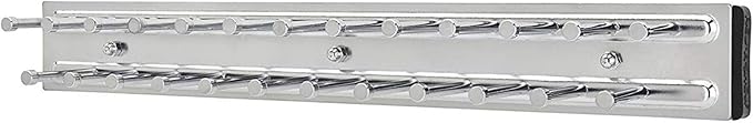 Rev-A-Shelf Pullout 14 Inch Side Mount Extending Closet Tie and Belt Organization Storage Rack Holder for Up to 25 Ties, Chrome, TRC-14CR