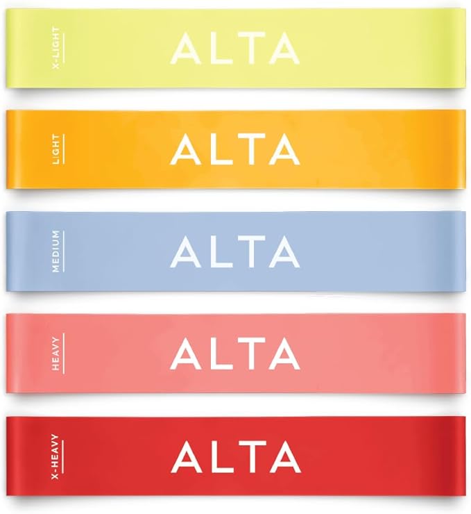 ALTA Mini Loop Bands for Exercise - Premium Durable Latex - Small Resistance Bands for Women, Booty Bands for Working Out, Leg Stretch Loops for Physical Therapy, Pilates Exercise Mini Bands Set