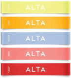 ALTA Mini Loop Bands for Exercise - Premium Durable Latex - Small Resistance Bands for Women, Booty Bands for Working Out, Leg Stretch Loops for Physical Therapy, Pilates Exercise Mini Bands Set