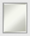 Amanti Art White Wall Mirror 24x20 Blanco White Rectangle Bathroom Mirror for Wall Decor Living Room, Small Modern Wood Frame, Hangs Horizonally and Vertically, Bathroom Decor, Beveled Edge