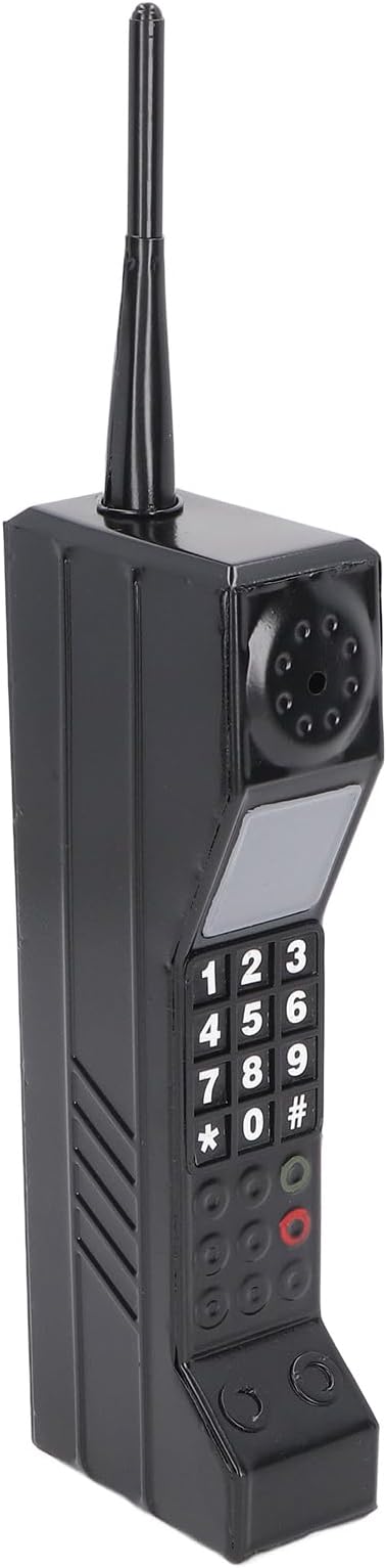 Qinlorgo Vintage Brick Cell Phone, Retro Mobile Phone Model, Handmade Iron Decorative Ornament with Classic Design, Ideal for Living Room, Office & Cafe Gift