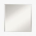 Amanti Art White Wall Mirror 25x25 Basic White Square Bathroom Mirror for Wall Decor Living Room, Medium Casual Wood Frame, Hangs Horizonally and Vertically, Bathroom Decor, Beveled Edge