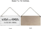 Wash Your Hands ya Filthy Animal Sayings Home Wall Decor Wooden Signs Rustic Farmhouse Hanging Wall Plaque Sign Bathroom Gift